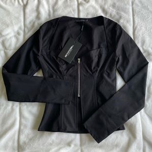 PLT zip front corset top